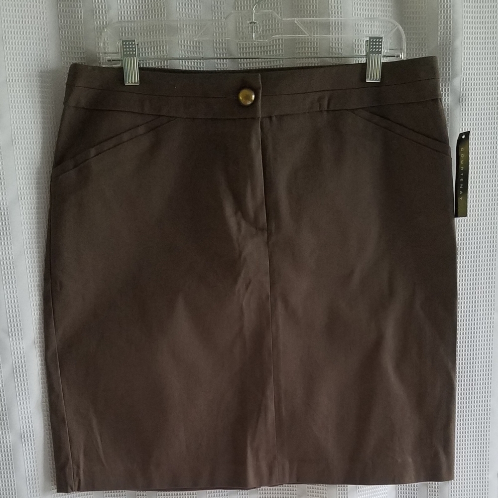 NWT Courtenay Brown Pencil Skirt Size 12